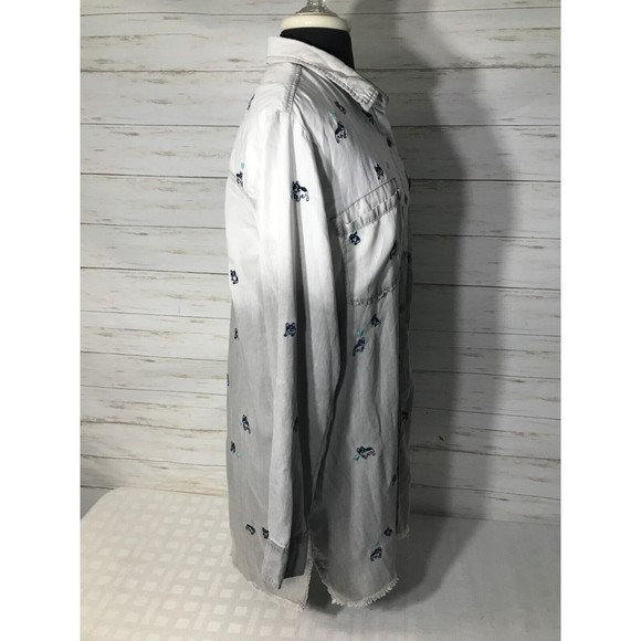 BILLY T LARGE Womens Long Button Shirt 100% LYOCELL Embroidered PUG DOG Hearts - Picture 12 of 16